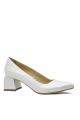 Pantofi eleganți Catinca din piele naturală, alb sidefat SORA36